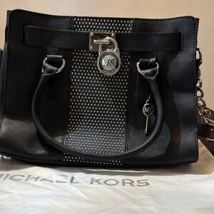 Michael Kors Black Studded Satchel